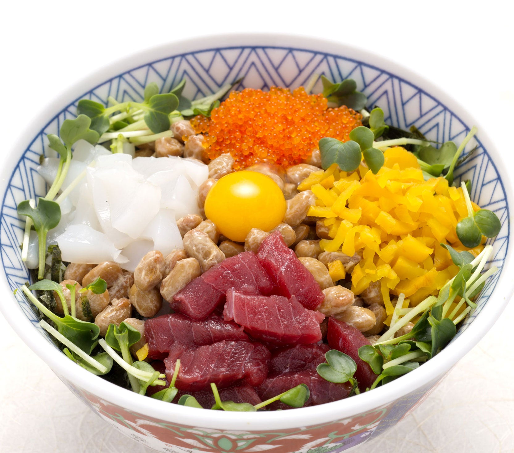 五色納豆丼の写真