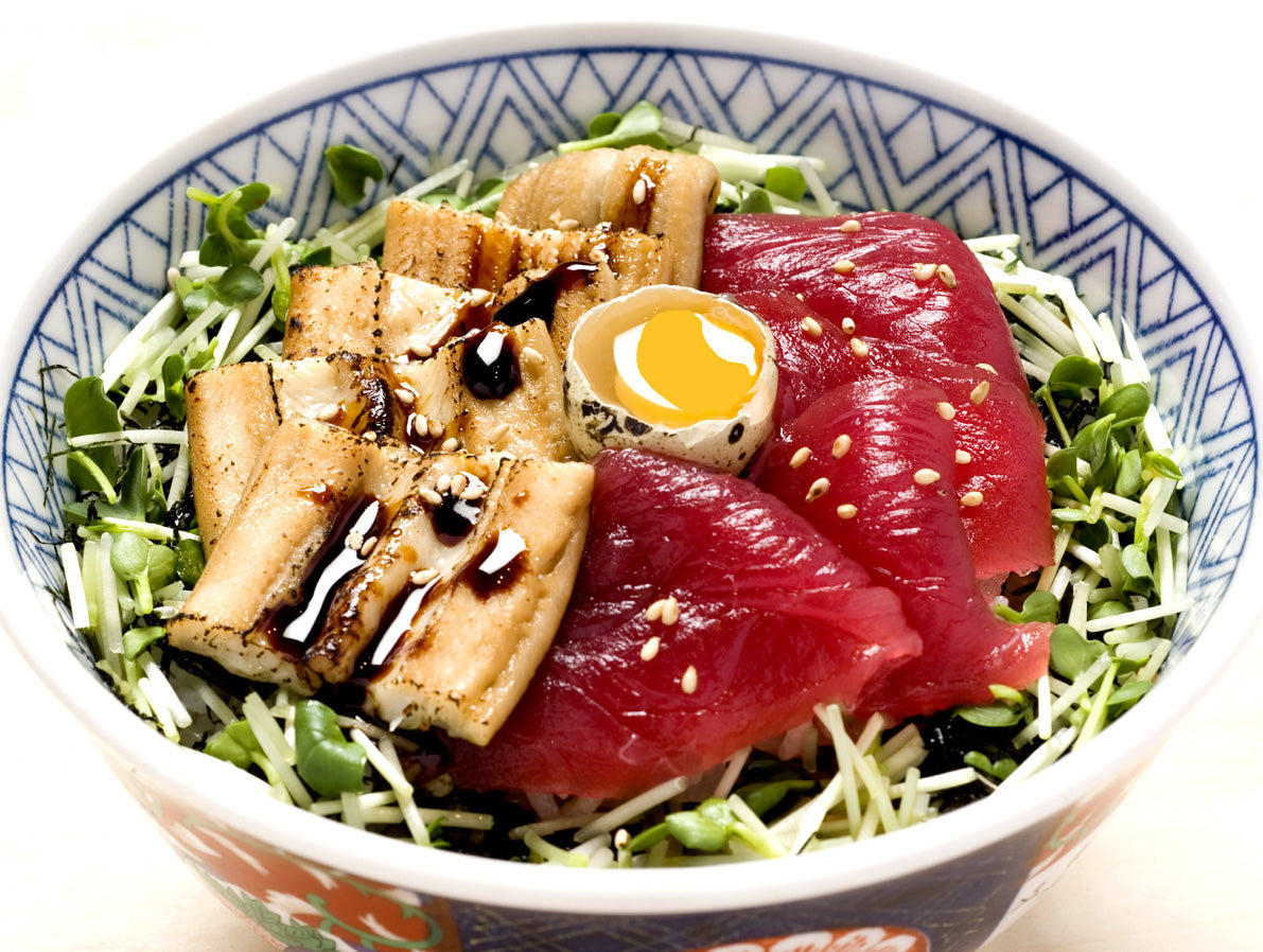 づけ鮪穴子丼の写真