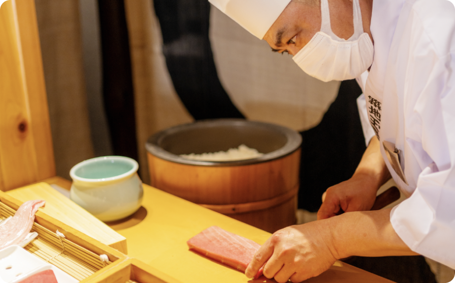 専属の板前がおもてなしのイメージ